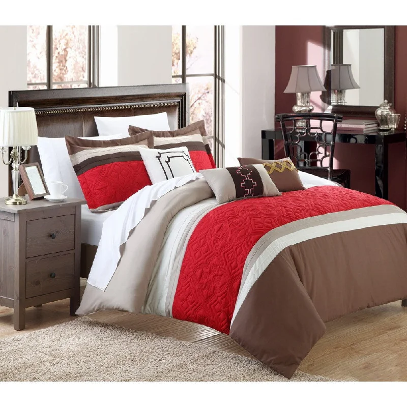 Duck down comforters with a softer feel and good warmth retentionChic Home Carla 6-piece Embroidered Comforter Set Duck down comforters with a softer feel and good warmth retentionChic Home Carla 6-piece Embroidered Comforter Set