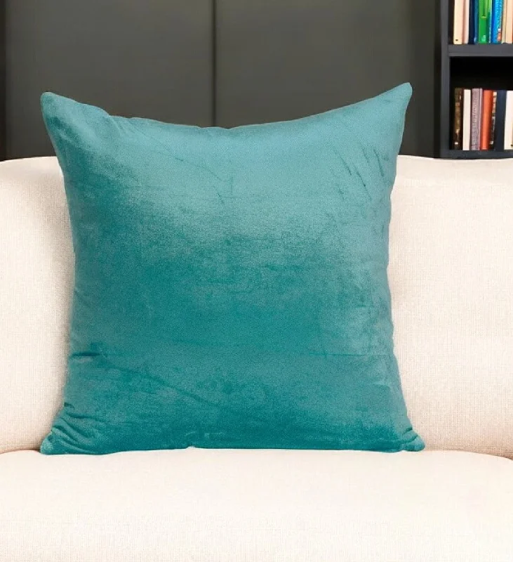 Back Support Pillows for Office ChairsBolster Pillows for Sofa Decoration20" X 7" X 20" Transitional Aqua Solid Pillow Cover With Poly Insert