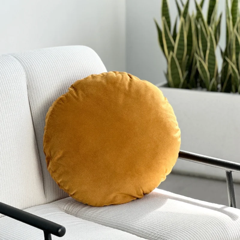 Memory Foam Pillows for Neck SupportDown Alternative Pillows for Ethical ChoicesBonbon Round Velvet Mustard Pillow