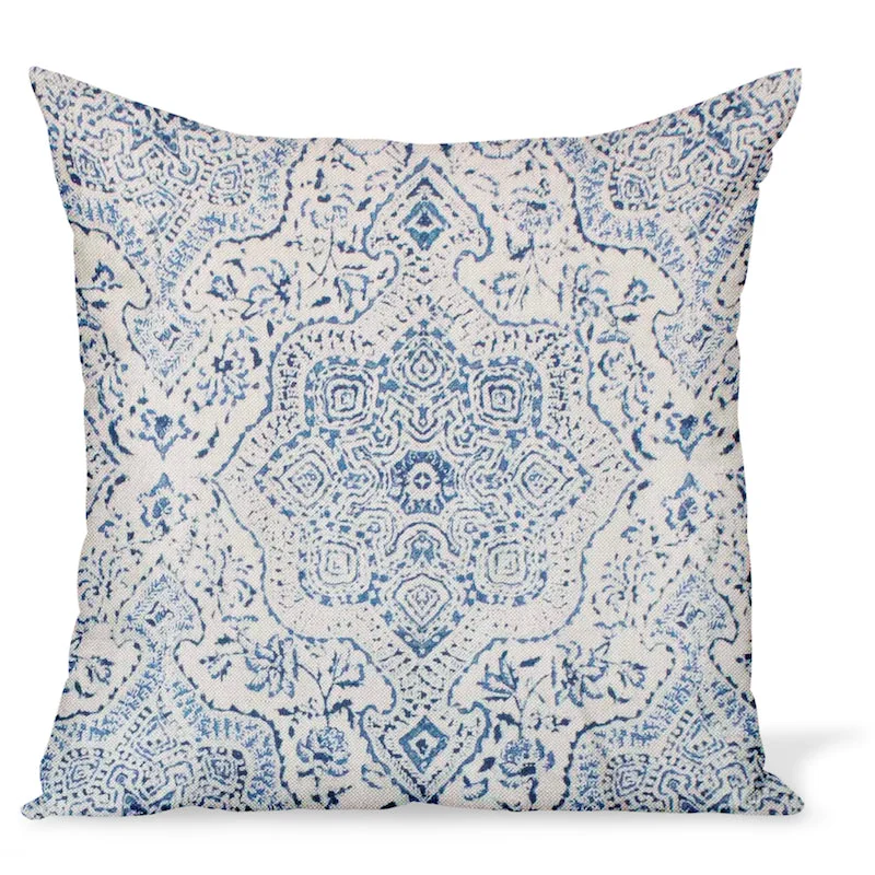 Memory Foam Pillows for Neck SupportKids Pillows with Fun DesignsPeter Dunham Textiles Deeg in Blue on Tan Pillow Memory Foam Pillows for Neck SupportKids Pillows with Fun DesignsPeter Dunham Textiles Deeg in Blue on Tan Pillow