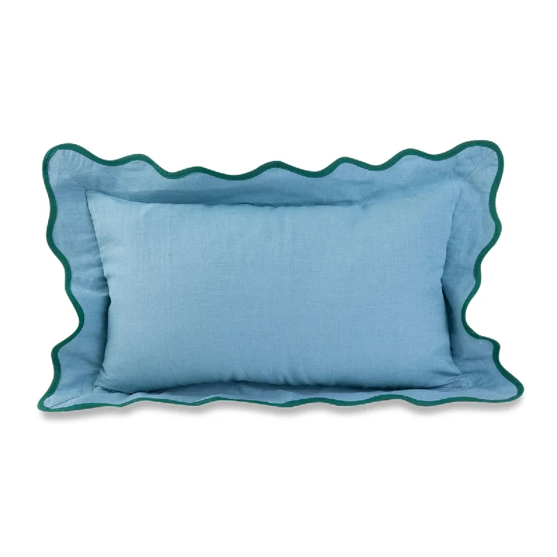 Bolster Pillows for Sofa DecorationBack Support Pillows for Office ChairsDarcy Linen Lumbar Pillow - Aqua + Green - Case Only Bolster Pillows for Sofa DecorationBack Support Pillows for Office ChairsDarcy Linen Lumbar Pillow - Aqua + Green - Case Only