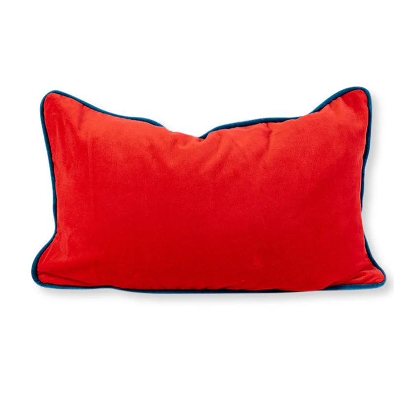 Velvet Pillows for a Touch of EleganceFeather Pillows for a Luxurious SleepCharliss Velvet Lumbar Pillow - Cherry + Peacock - Case Only Velvet Pillows for a Touch of EleganceFeather Pillows for a Luxurious SleepCharliss Velvet Lumbar Pillow - Cherry + Peacock - Case Only