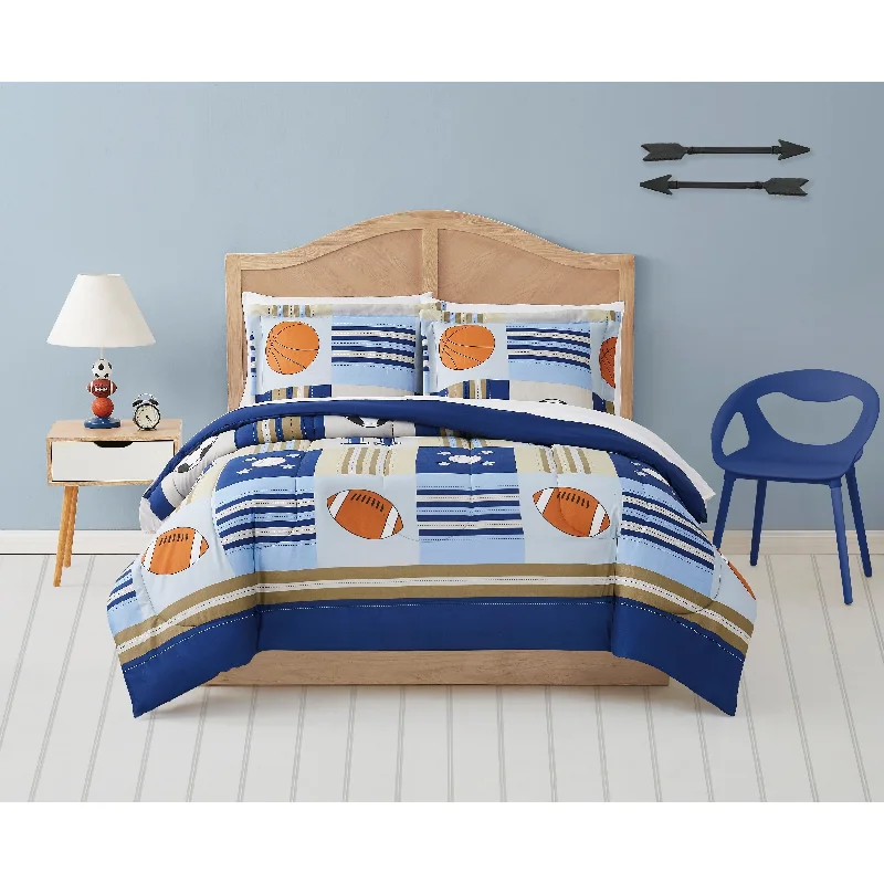 Cotton - filled comforters for a breathable and natural sleep experienceMy World Denim and Khaki Sports Comforter Set Cotton - filled comforters for a breathable and natural sleep experienceMy World Denim and Khaki Sports Comforter Set