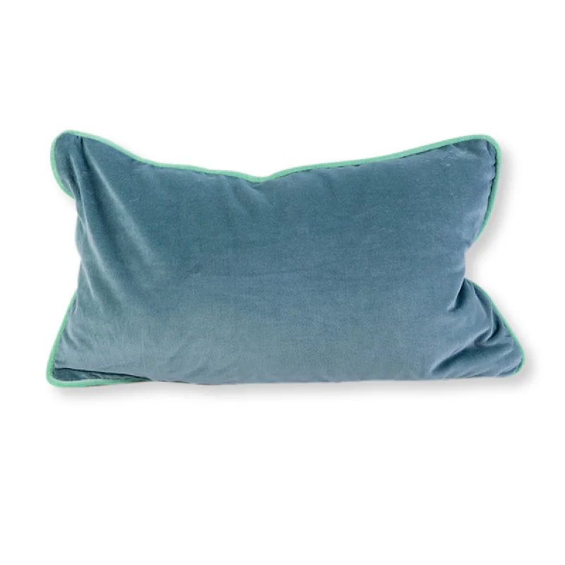 Back Support Pillows for Office ChairsPlush Pillows for a Cozy BedCharliss Velvet Lumbar Pillow - Aqua + Mint - Case Only Back Support Pillows for Office ChairsPlush Pillows for a Cozy BedCharliss Velvet Lumbar Pillow - Aqua + Mint - Case Only