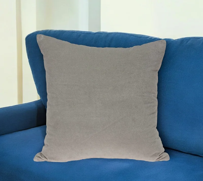 Velvet Pillows for a Touch of EleganceBolster Pillows for Sofa Decoration20" X 7" X 20" Transitional Gray Solid Pillow Cover With Poly Insert Velvet Pillows for a Touch of EleganceBolster Pillows for Sofa Decoration20" X 7" X 20" Transitional Gray Solid Pillow Cover With Poly Insert