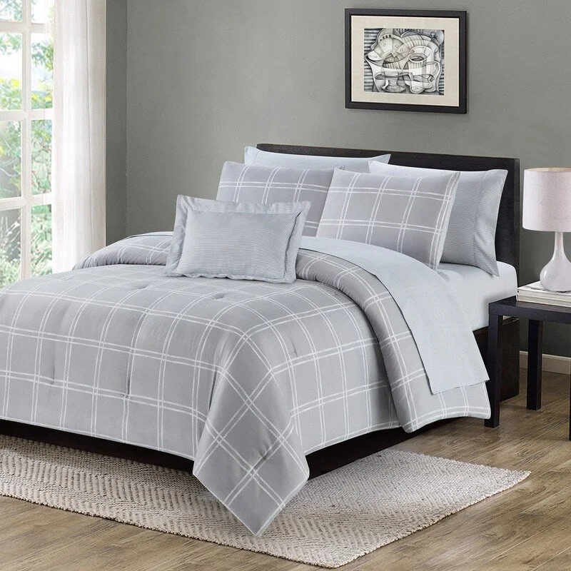 Synthetic - filled comforters like polyester for affordability and hypoallergenic propertiesAvery 8pc complete bed in a bag set-K Synthetic - filled comforters like polyester for affordability and hypoallergenic propertiesAvery 8pc complete bed in a bag set-K