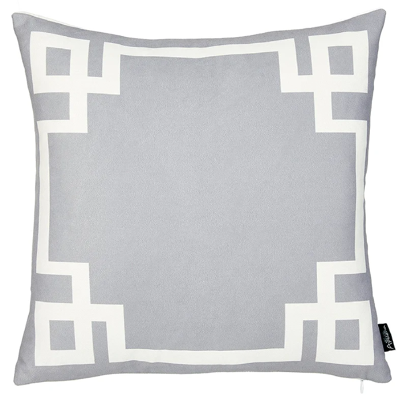 Round Pillows for Boho-Style InteriorsHypoallergenic Pillows for Allergy Sufferers18" Light Grey And White Geometric Decorative Throw Pillow Cover Round Pillows for Boho-Style InteriorsHypoallergenic Pillows for Allergy Sufferers18" Light Grey And White Geometric Decorative Throw Pillow Cover