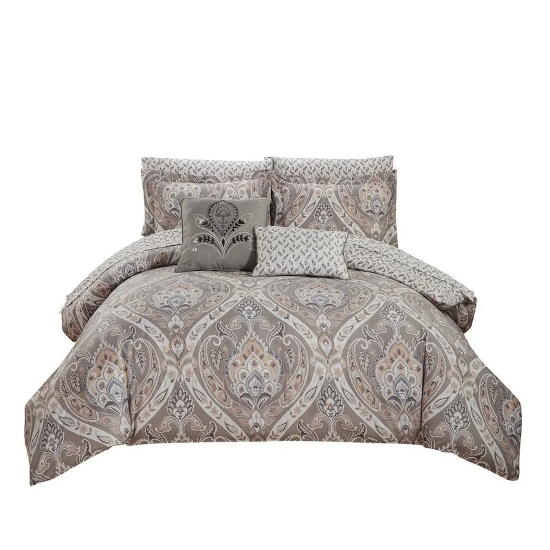 Wool - filled comforters with natural moisture - wicking and temperature - regulating featuresTisdale 9-Piece Damask Printed Comforter and Sheet Set Wool - filled comforters with natural moisture - wicking and temperature - regulating featuresTisdale 9-Piece Damask Printed Comforter and Sheet Set