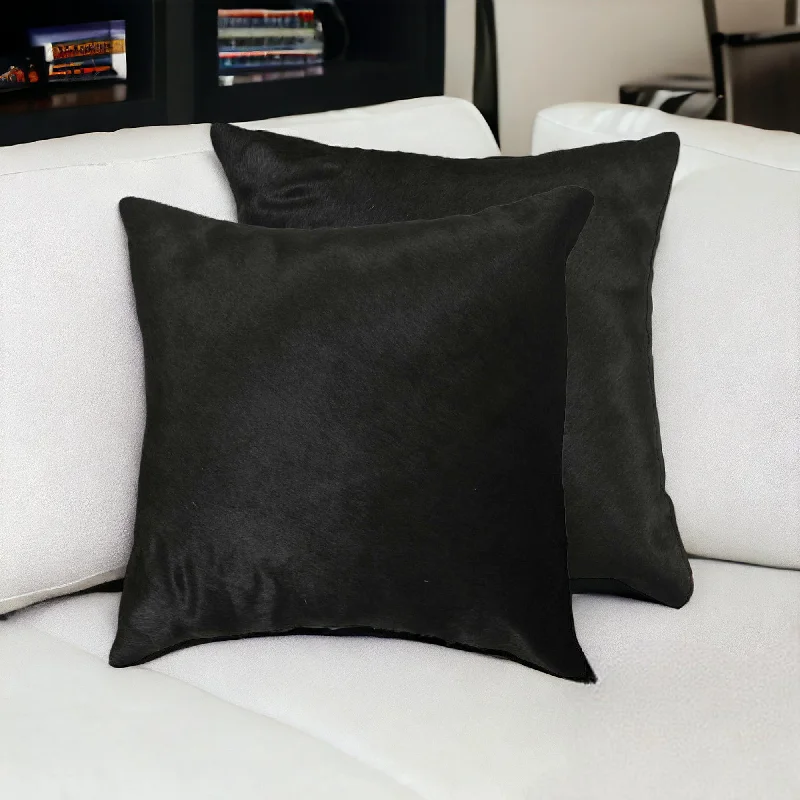 Feather Pillows for a Luxurious SleepPlush Pillows for a Cozy BedSet of Two 18" Black Cowhide Throw Pillow Feather Pillows for a Luxurious SleepPlush Pillows for a Cozy BedSet of Two 18" Black Cowhide Throw Pillow
