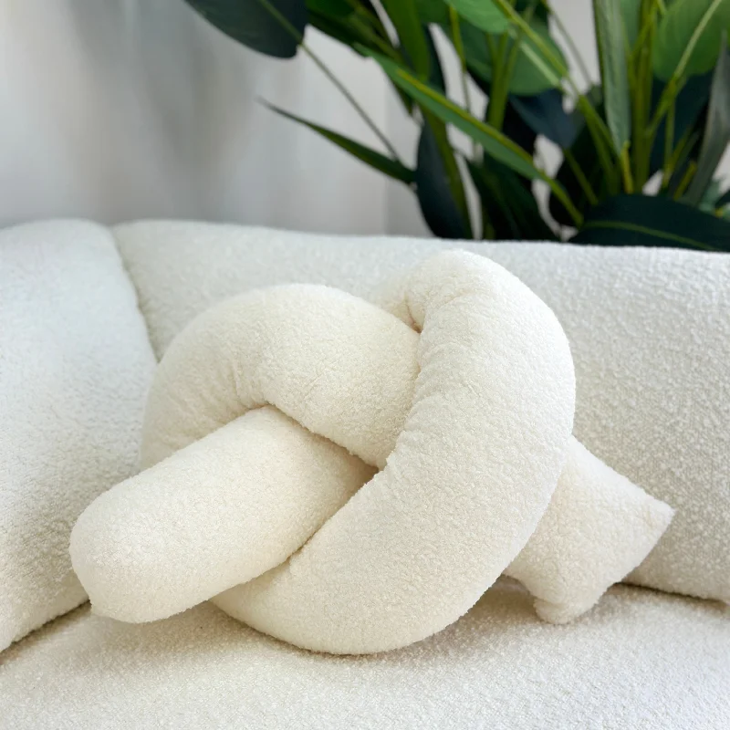 Lumbar Support Pillows for Car SeatsTravel Pillows for Long JourneysBoucle Love Knot Bone White Pillow
