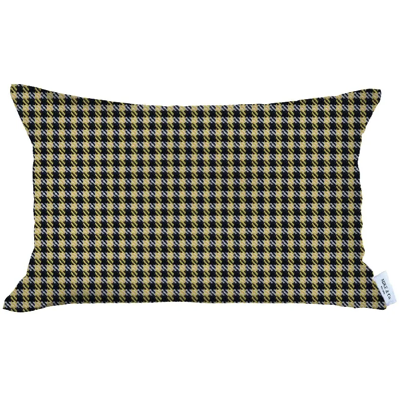 Round Pillows for Boho-Style InteriorsAdjustable Pillows for Customized Comfort12" X 20" Yellow Houndstooth Zippered Handmade Polyester Lumbar Pillow Cover Round Pillows for Boho-Style InteriorsAdjustable Pillows for Customized Comfort12" X 20" Yellow Houndstooth Zippered Handmade Polyester Lumbar Pillow Cover