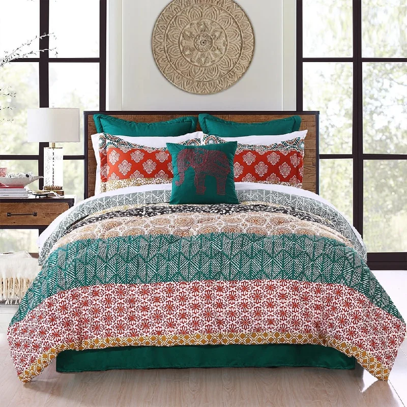 King - size comforters to fit large king - sized beds perfectlyThe Curated Nomad La Boheme Striped 7-piece Comforter Set King - size comforters to fit large king - sized beds perfectlyThe Curated Nomad La Boheme Striped 7-piece Comforter Set
