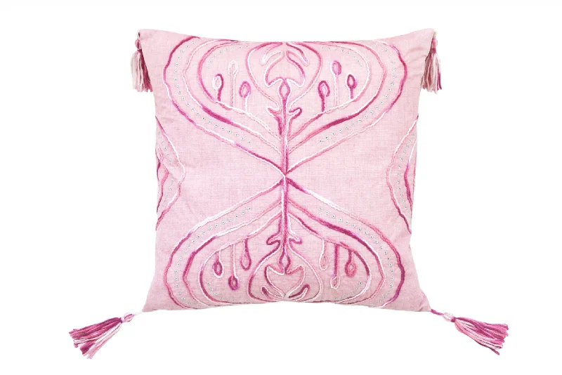 Memory Foam Pillows for Neck SupportVelvet Pillows for a Touch of Elegance17" X 17" Pink White And Silver Abstract Zippered Polyester Throw Pillow With Tassels Memory Foam Pillows for Neck SupportVelvet Pillows for a Touch of Elegance17" X 17" Pink White And Silver Abstract Zippered Polyester Throw Pillow With Tassels