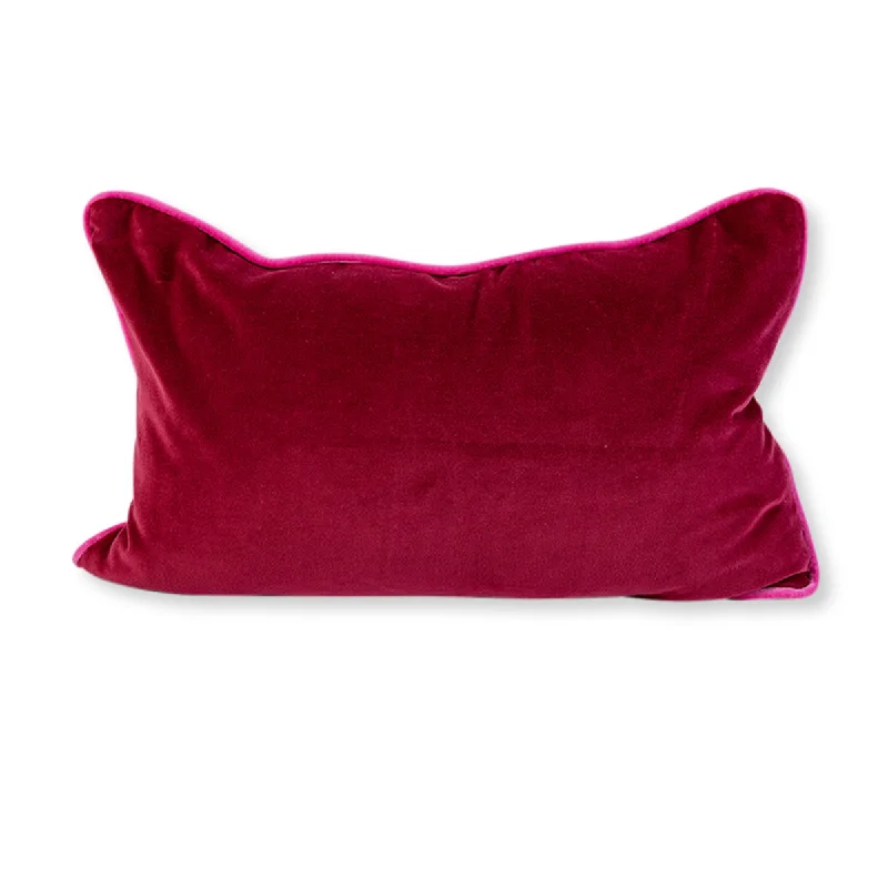 Silk Pillows for Smooth Skin and HairCotton Pillows for Natural ComfortCharliss Velvet Lumbar Pillow - Wine + Hot Pink - Case Only Silk Pillows for Smooth Skin and HairCotton Pillows for Natural ComfortCharliss Velvet Lumbar Pillow - Wine + Hot Pink - Case Only