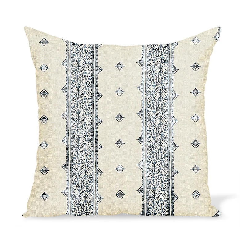 Firm Pillows for Side SleepersTravel Pillows for Long JourneysPeter Dunham Textiles Fez in Blue/Natural Pillow Firm Pillows for Side SleepersTravel Pillows for Long JourneysPeter Dunham Textiles Fez in Blue/Natural Pillow