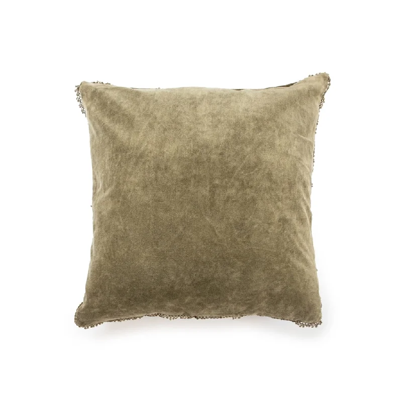 Square Pillows for Modern Home DecorMemory Foam Pillows for Neck SupportMoss Velvet Pillow With Poms - 22"x22 Square Pillows for Modern Home DecorMemory Foam Pillows for Neck SupportMoss Velvet Pillow With Poms - 22"x22