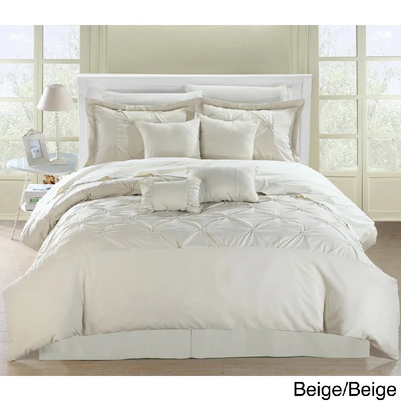 Latex - filled comforters with a bouncy texture and good supportCopper Grove Portapique Pleated Contemporary 8-piece Comforter Set Latex - filled comforters with a bouncy texture and good supportCopper Grove Portapique Pleated Contemporary 8-piece Comforter Set