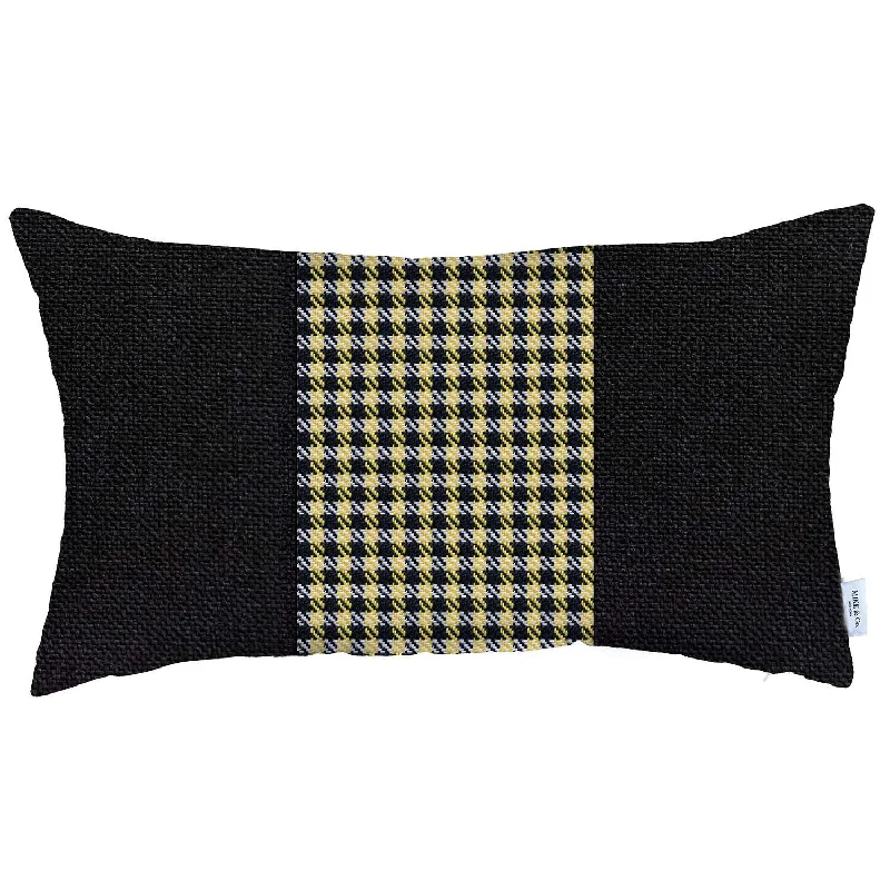 Silk Pillows for Smooth Skin and HairVelvet Pillows for a Touch of Elegance12" X 20" Black And Yellow Houndstooth Zippered Handmade Polyester Lumbar Pillow Cover Silk Pillows for Smooth Skin and HairVelvet Pillows for a Touch of Elegance12" X 20" Black And Yellow Houndstooth Zippered Handmade Polyester Lumbar Pillow Cover