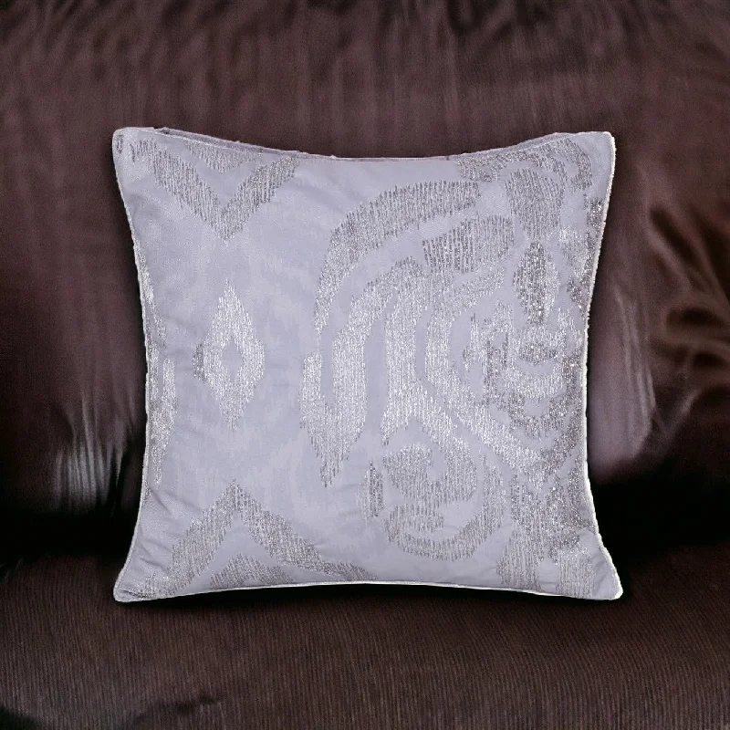 Silk Pillows for Smooth Skin and HairBolster Pillows for Sofa Decoration20" X 20" Silver Striped Polyester Zippered Pillow With Beads Silk Pillows for Smooth Skin and HairBolster Pillows for Sofa Decoration20" X 20" Silver Striped Polyester Zippered Pillow With Beads