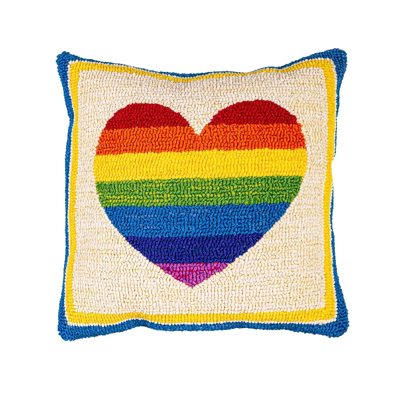 Plush Pillows for a Cozy BedSquare Pillows for Modern Home DecorIndoor/Outdoor Love Rainbows Hooked Polypropylene Throw Pillow Plush Pillows for a Cozy BedSquare Pillows for Modern Home DecorIndoor/Outdoor Love Rainbows Hooked Polypropylene Throw Pillow