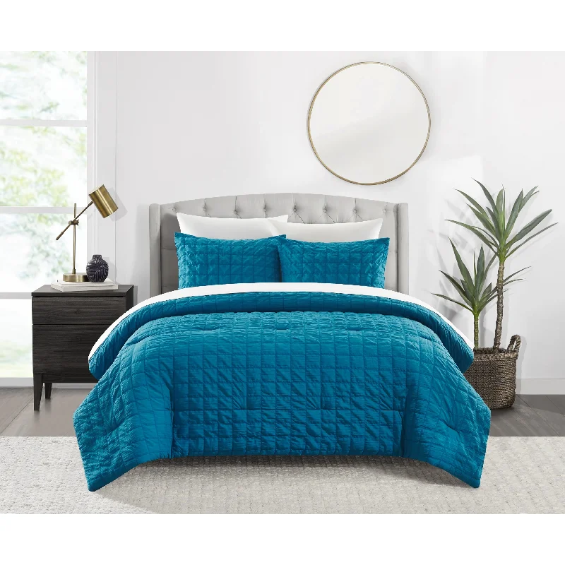 Queen - size comforters for standard queen - sized mattressesChic Home Jesca 3 Piece geometric square tile pattern Comforter Set Queen - size comforters for standard queen - sized mattressesChic Home Jesca 3 Piece geometric square tile pattern Comforter Set