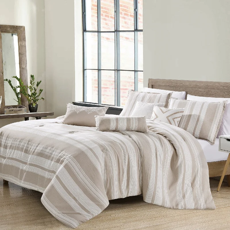 Cotton - filled comforters for a breathable and natural sleep experiencePorch & Den Camilia Polyester 7Pc Comforter Set Cotton - filled comforters for a breathable and natural sleep experiencePorch & Den Camilia Polyester 7Pc Comforter Set