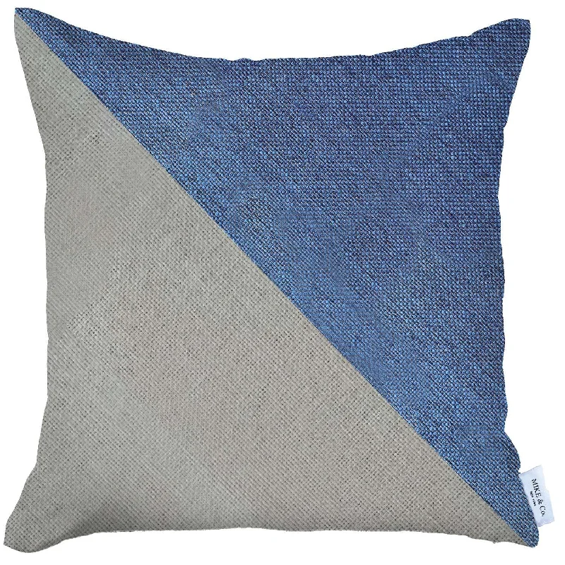 Cotton Pillows for Natural ComfortDecorative Pillows for Living Room Makeover18" X 18" Blue And Grey Geometric Zippered Handmade Polyester Throw Pillow Cover Cotton Pillows for Natural ComfortDecorative Pillows for Living Room Makeover18" X 18" Blue And Grey Geometric Zippered Handmade Polyester Throw Pillow Cover