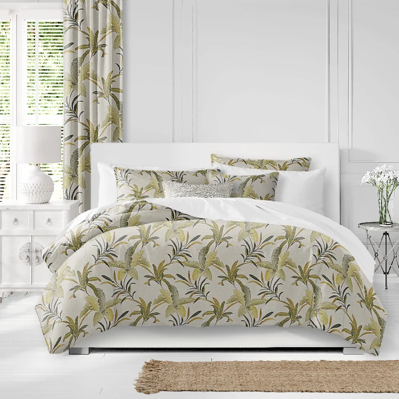 Duck down comforters with a softer feel and good warmth retentionRenee Palm Green Comforter & Pillow Sham Set. Duck down comforters with a softer feel and good warmth retentionRenee Palm Green Comforter & Pillow Sham Set.