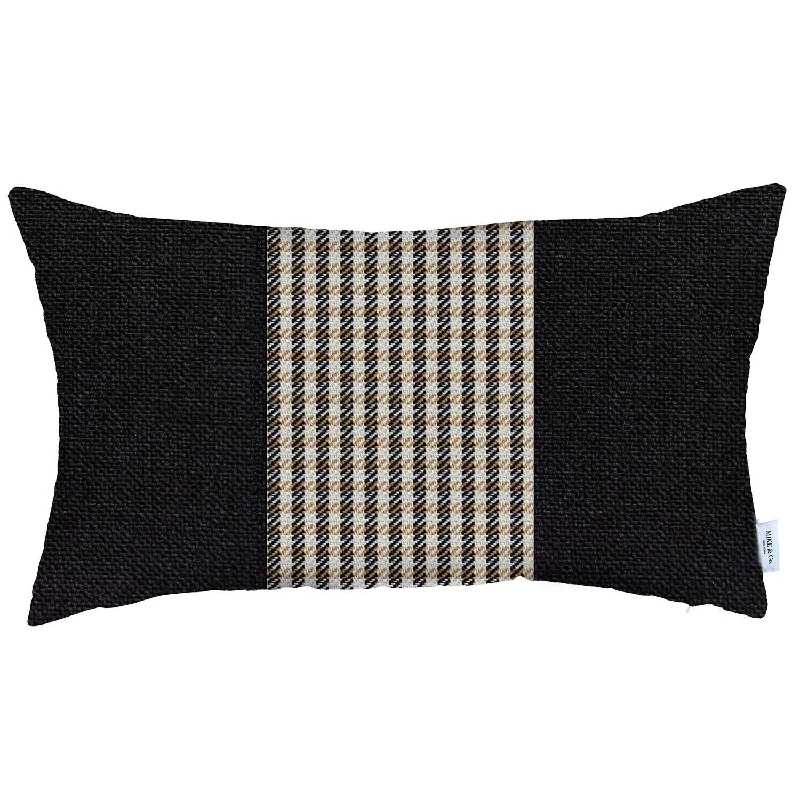 Pregnancy Pillows for Expectant MothersCooling Pillows for Hot Sleepers12" X 20" Black And Brown Houndstooth Zippered Handmade Polyester Lumbar Pillow Cover Pregnancy Pillows for Expectant MothersCooling Pillows for Hot Sleepers12" X 20" Black And Brown Houndstooth Zippered Handmade Polyester Lumbar Pillow Cover