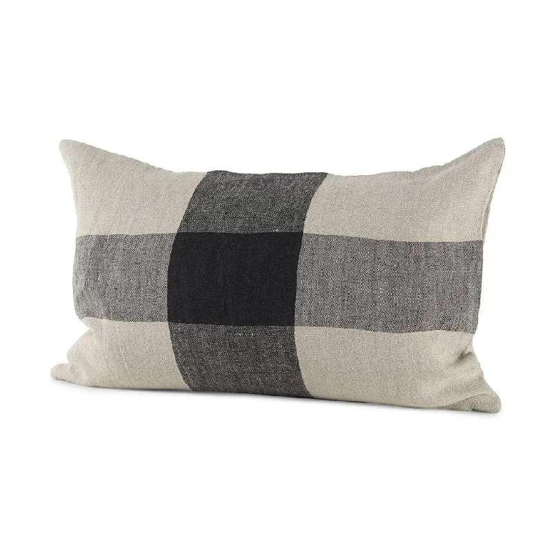 Firm Pillows for Side SleepersVelvet Pillows for a Touch of EleganceBeige And Black Plaid Pattern Lumbar Throw Pillow Cover Firm Pillows for Side SleepersVelvet Pillows for a Touch of EleganceBeige And Black Plaid Pattern Lumbar Throw Pillow Cover