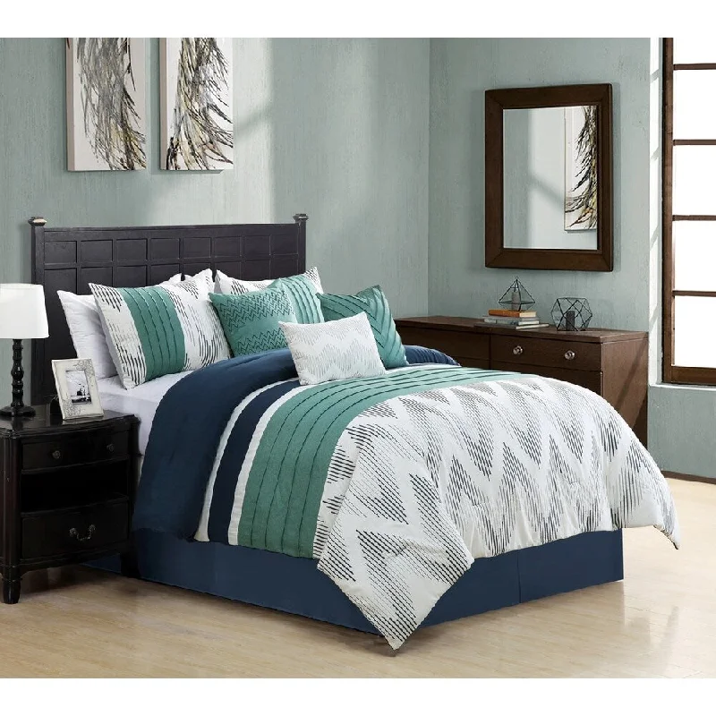 Full - size comforters suitable for full - sized beds in guest rooms or small bedroomsPolyester Microfiber 7pc Comforter Set Full - size comforters suitable for full - sized beds in guest rooms or small bedroomsPolyester Microfiber 7pc Comforter Set