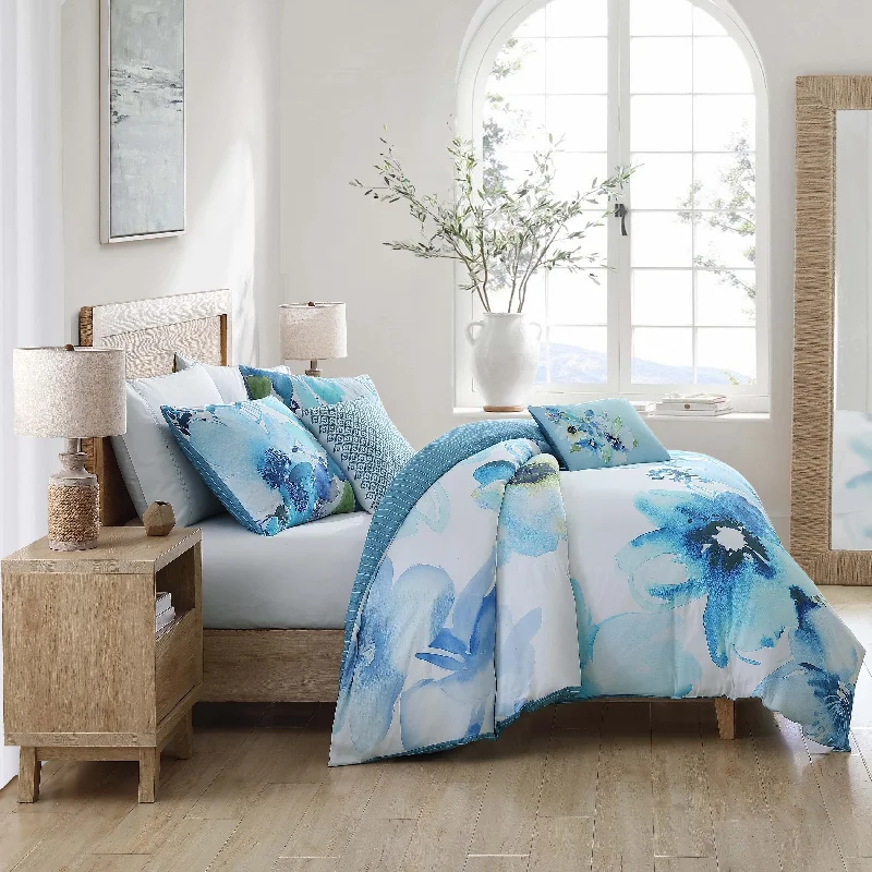 Cotton - filled comforters for a breathable and natural sleep experienceBebejan Watercolor Blue 100% Cotton 5-Piece Reversible Comforter Set Cotton - filled comforters for a breathable and natural sleep experienceBebejan Watercolor Blue 100% Cotton 5-Piece Reversible Comforter Set
