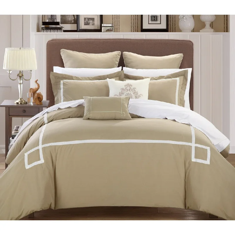 Cotton - filled comforters for a breathable and natural sleep experienceCopper Grove Minesing Taupe Embroidered 7-piece Comforter Set Cotton - filled comforters for a breathable and natural sleep experienceCopper Grove Minesing Taupe Embroidered 7-piece Comforter Set