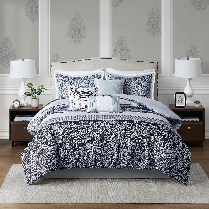 Bamboo - fiber - filled comforters with antibacterial and breathable qualitiesMadison Park Richard Gray 7 Piece Jacquard Comforter Set Bamboo - fiber - filled comforters with antibacterial and breathable qualitiesMadison Park Richard Gray 7 Piece Jacquard Comforter Set