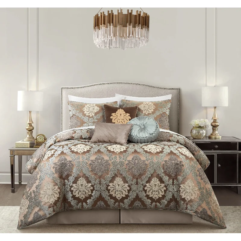King - size comforters to fit large king - sized beds perfectlyChic Home Rhett 6 Piece Woven From Sumptuous Heavy-Weight Chenille Comforter Set King - size comforters to fit large king - sized beds perfectlyChic Home Rhett 6 Piece Woven From Sumptuous Heavy-Weight Chenille Comforter Set