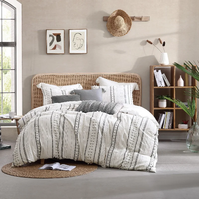 Synthetic - filled comforters like polyester for affordability and hypoallergenic propertiesYarn Dyed Dot Stripe Comforter Set