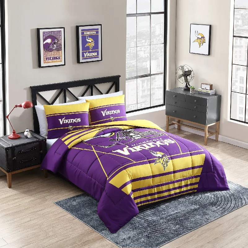 Down - filled comforters for supreme warmth and lightnessMinnesota Vikings NFL Licensed "Crosser" Comforter & Sham Set Down - filled comforters for supreme warmth and lightnessMinnesota Vikings NFL Licensed "Crosser" Comforter & Sham Set