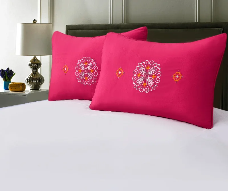 Firm Pillows for Side SleepersTravel Pillows for Long Journeys2 PCs Embroidered Pillows(4654)-Pink Firm Pillows for Side SleepersTravel Pillows for Long Journeys2 PCs Embroidered Pillows(4654)-Pink