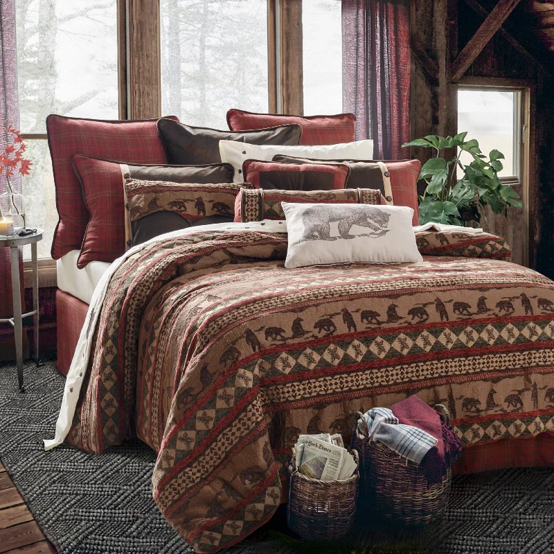 Bamboo - fiber - filled comforters with antibacterial and breathable qualitiesPaseo Road by HiEnd Accents Cascade Lodge Bear Trail Comforter Set, 5PC Bamboo - fiber - filled comforters with antibacterial and breathable qualitiesPaseo Road by HiEnd Accents Cascade Lodge Bear Trail Comforter Set, 5PC