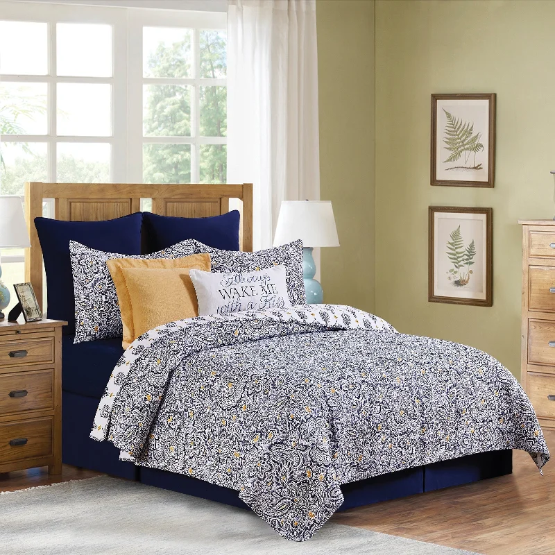 Silk - filled comforters for a luxurious and smooth touchSerena 2 Piece Twin Quilt Set Blue Floral Print 100% Cotton Lightweight Machine Washable Reversible Bedspread Coverlet Silk - filled comforters for a luxurious and smooth touchSerena 2 Piece Twin Quilt Set Blue Floral Print 100% Cotton Lightweight Machine Washable Reversible Bedspread Coverlet