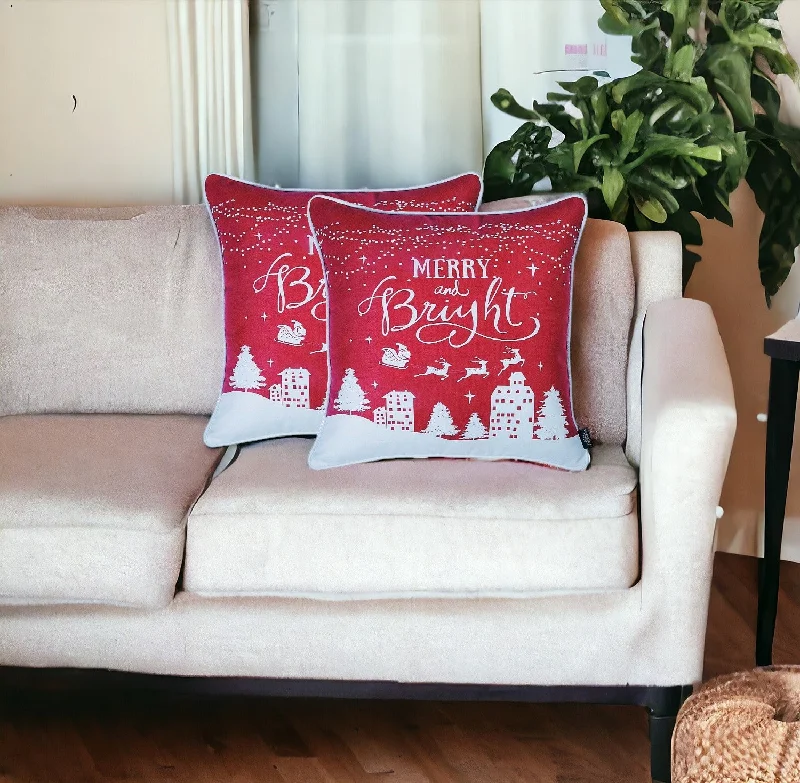 Down Alternative Pillows for Ethical ChoicesMemory Foam Pillows for Neck SupportSet of Two 18" Red and White Christmas Throw Pillow Covers