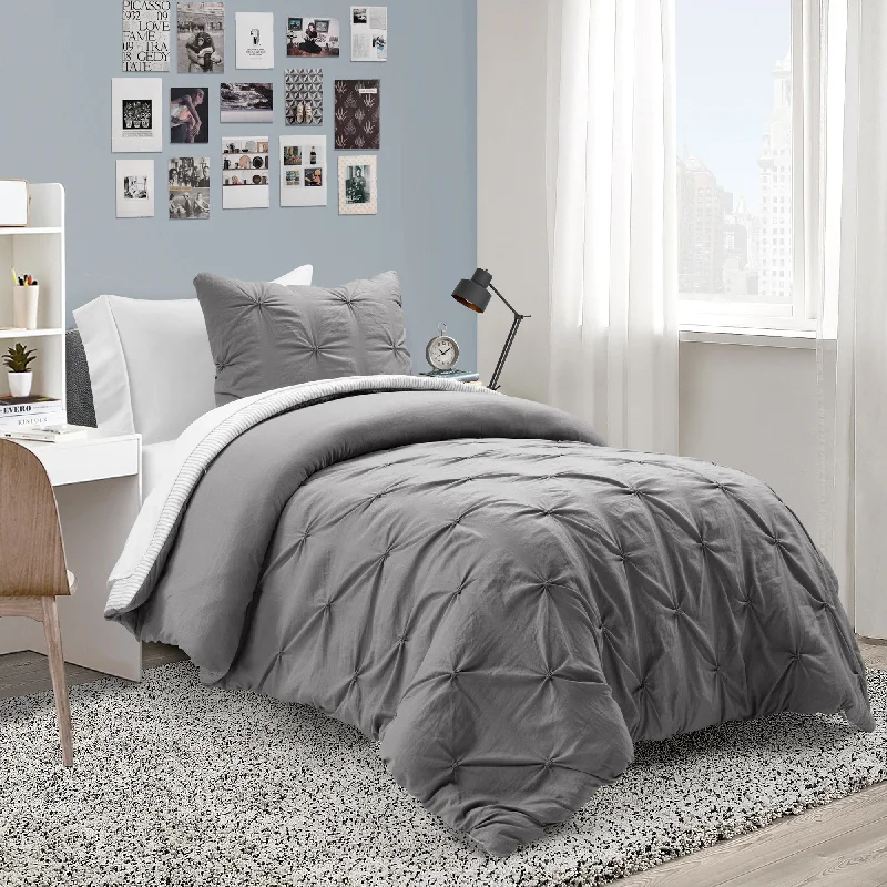 Cotton - filled comforters for a breathable and natural sleep experienceLush Decor Ravello Pintuck BIAB Soft Reversible Printed Comforter With Sheet Cotton - filled comforters for a breathable and natural sleep experienceLush Decor Ravello Pintuck BIAB Soft Reversible Printed Comforter With Sheet