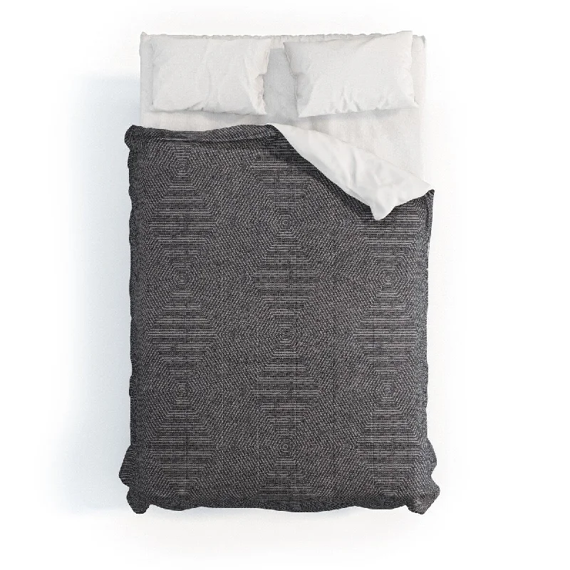Full - size comforters suitable for full - sized beds in guest rooms or small bedroomsLittle Arrow Design Co Triangle Stripes Black Made To Order Full Comforter Full - size comforters suitable for full - sized beds in guest rooms or small bedroomsLittle Arrow Design Co Triangle Stripes Black Made To Order Full Comforter