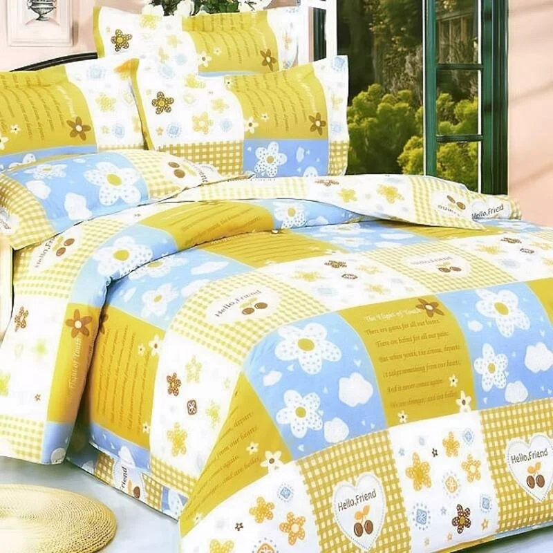 Duck down comforters with a softer feel and good warmth retentionYellow Countryside 100% Cotton 5PC Comforter Set (Full Size) Duck down comforters with a softer feel and good warmth retentionYellow Countryside 100% Cotton 5PC Comforter Set (Full Size)