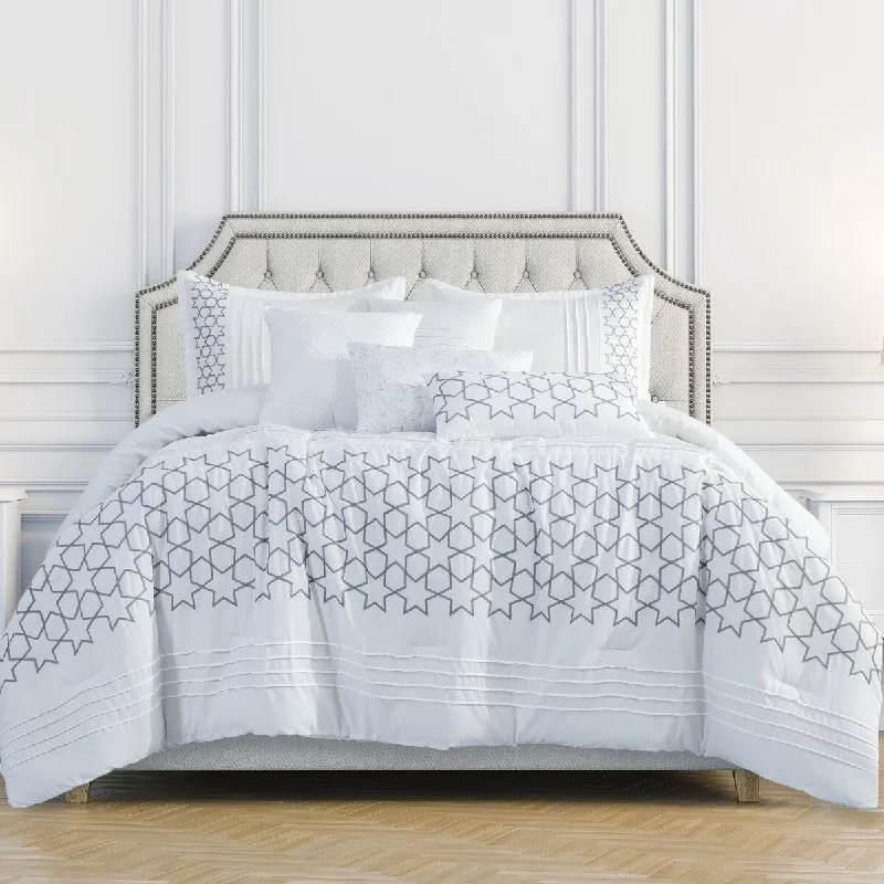 Duck down comforters with a softer feel and good warmth retentionWellco Bedding Comforter Set Bed In A Bag - 7 Piece Luxury KALET Bedding Sets - Oversized