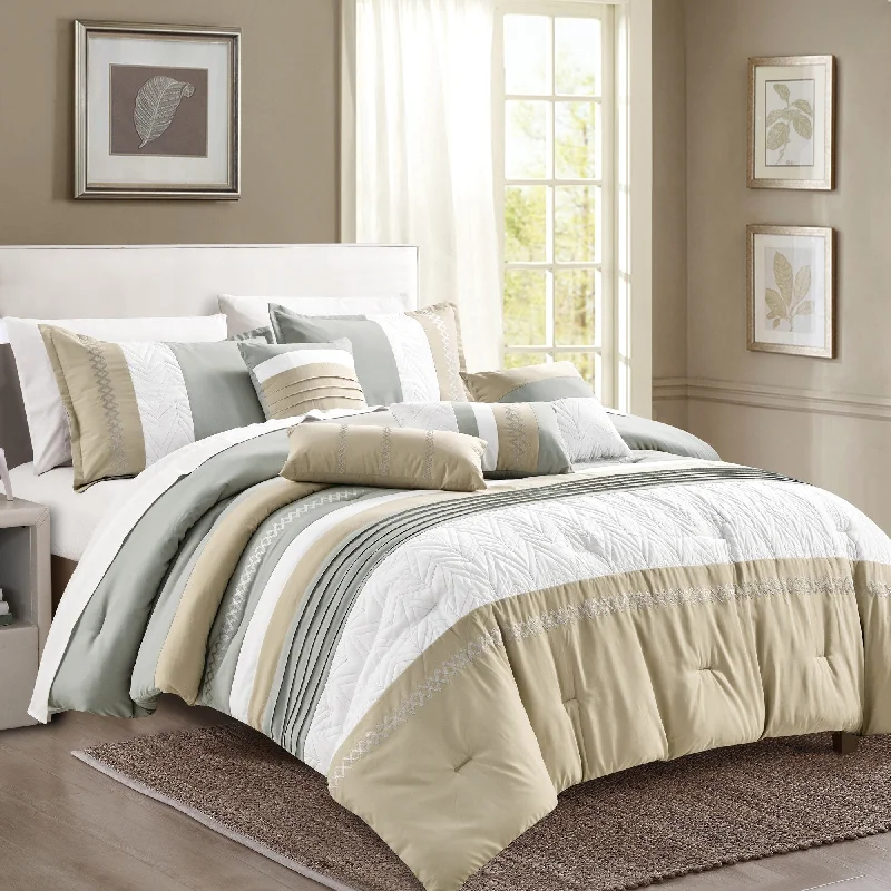 Queen - size comforters for standard queen - sized mattressesFonta 7Pc Comforter Set - Tan Queen - size comforters for standard queen - sized mattressesFonta 7Pc Comforter Set - Tan