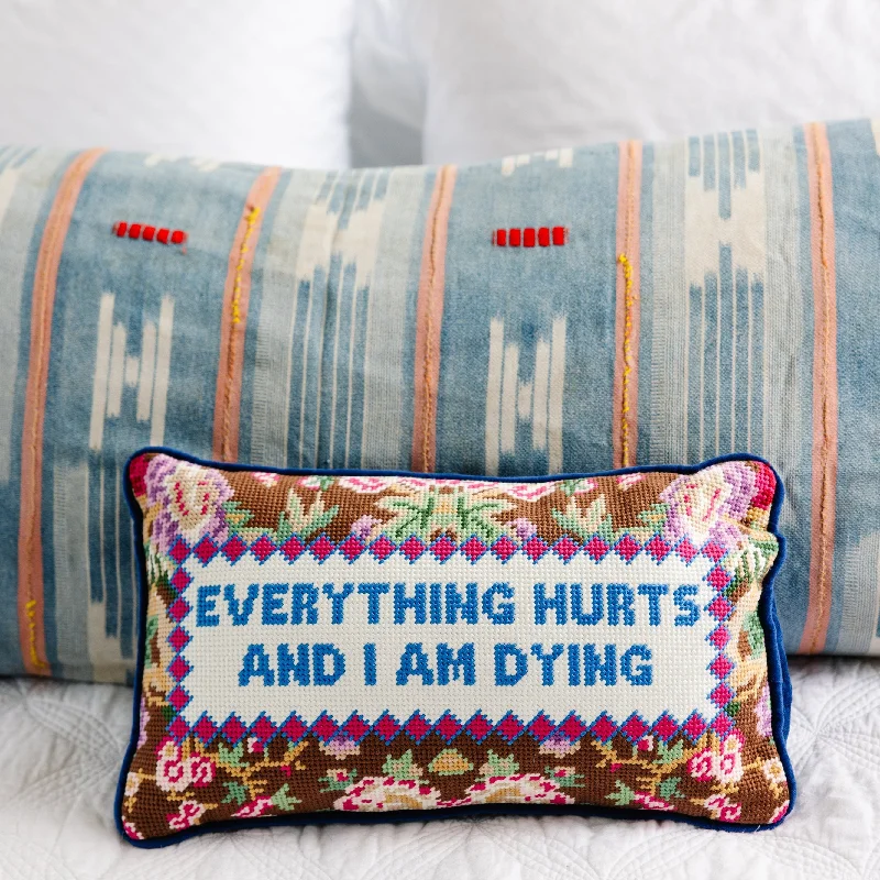 Round Pillows for Boho-Style InteriorsRound Pillows for Boho-Style InteriorsEverything Hurts Needlepoint Pillow Round Pillows for Boho-Style InteriorsRound Pillows for Boho-Style InteriorsEverything Hurts Needlepoint Pillow