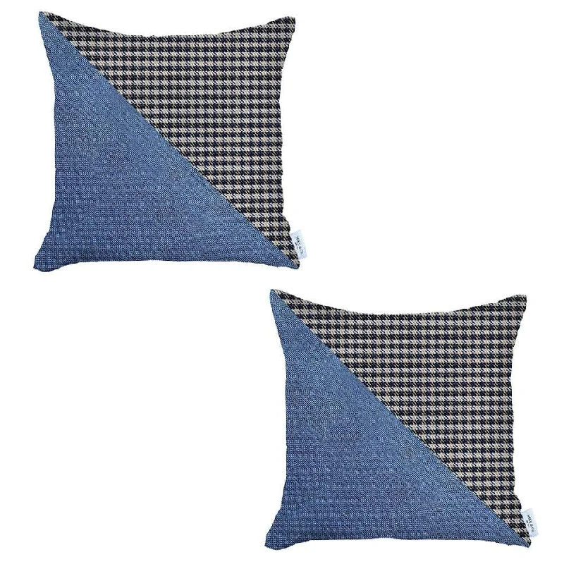 Soft and Fluffy Pillows for Bedroom ComfortVelvet Pillows for a Touch of EleganceSet Of 2 Blue Houndstooth Pillow Covers Soft and Fluffy Pillows for Bedroom ComfortVelvet Pillows for a Touch of EleganceSet Of 2 Blue Houndstooth Pillow Covers