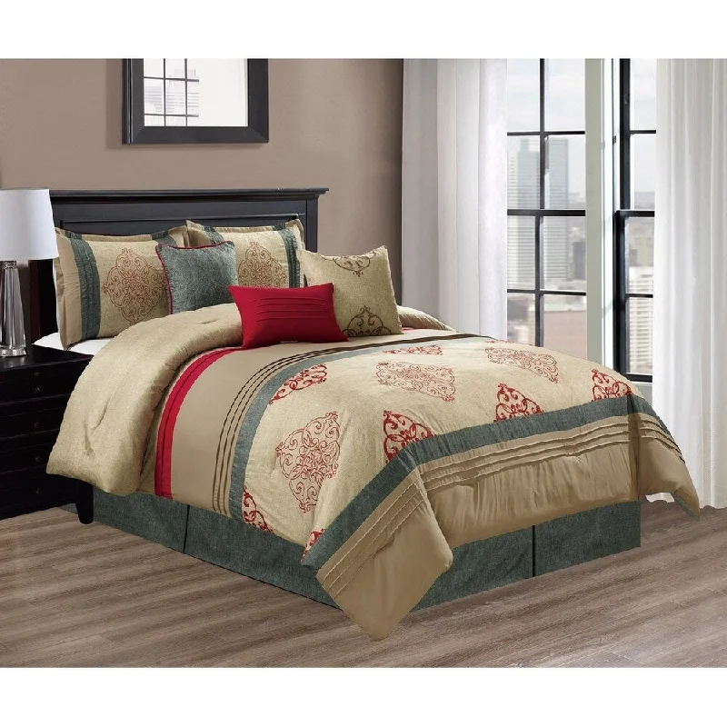 Queen - size comforters for standard queen - sized mattressesPolyester Microfiber 7pc Comforter Set - Mocha Queen - size comforters for standard queen - sized mattressesPolyester Microfiber 7pc Comforter Set - Mocha