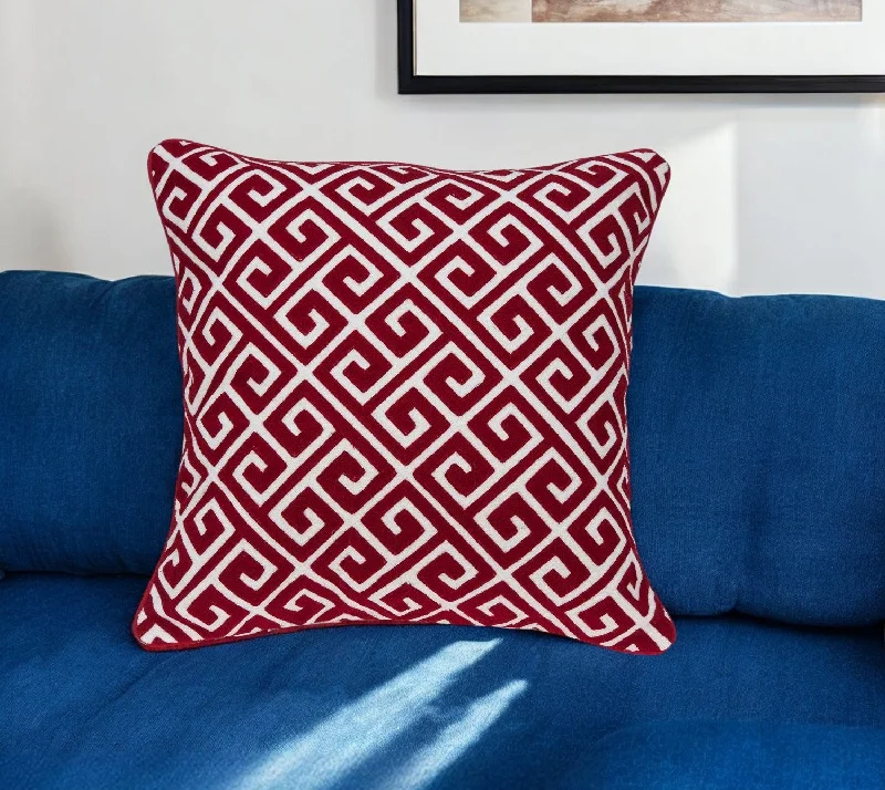 Feather Pillows for a Luxurious SleepOrthopedic Pillows for Back Pain Relief20" X 7" X 20" Transitional Red And White Cotton Pillow Cover With Poly Insert Feather Pillows for a Luxurious SleepOrthopedic Pillows for Back Pain Relief20" X 7" X 20" Transitional Red And White Cotton Pillow Cover With Poly Insert